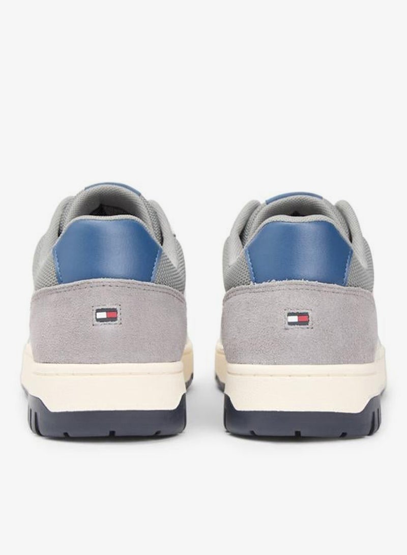 TOMMY HILFIGER Mixed Texture Basketball Trainers With Leather - Image 4
